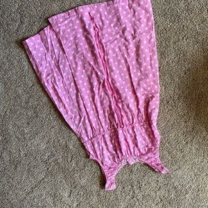 Pink polka dot nursing gown